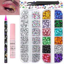 Rhinestones for Face Colorful Face Gems Jewels AB & Clear Eye Hair Nail Gems wit