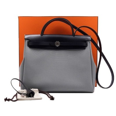 Hermes Grizzly Blue Indigo Hardware Tote Bag and Shoulder Bag 31 155528048