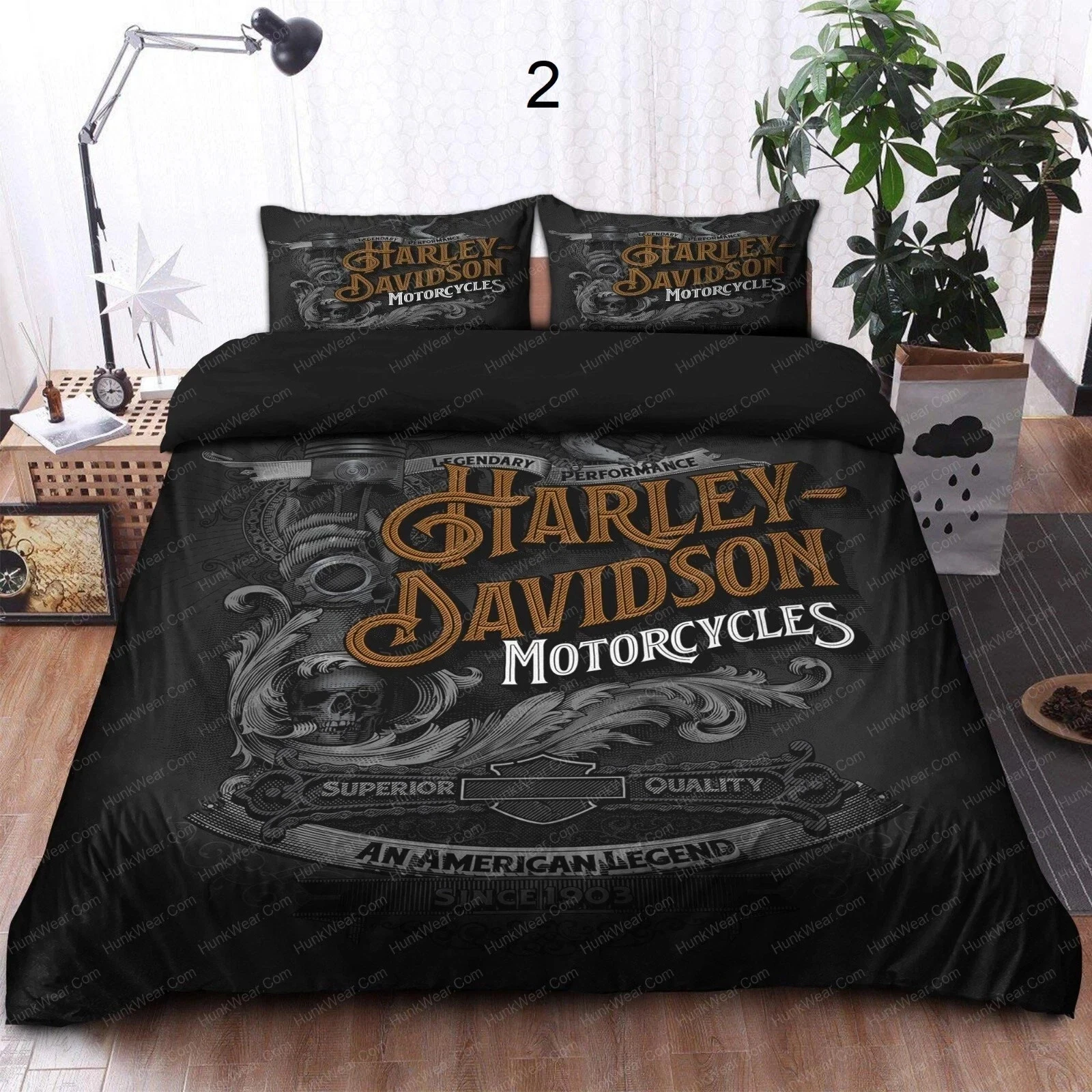 H daviidson's Motorcycle Bedding Set with Pillowcase, Gift For Fans