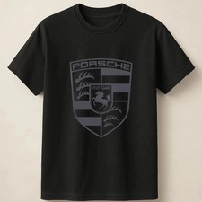 HOT NEW - Stuttgart Crest Blacked Out Automotive Porsche Streetwear T-Shirt