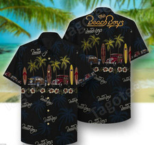 Collection For Fan Pattern Black The Beach Boys Band Hawaiian All Size 2F2052