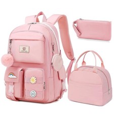 School Backpack For Girls - 6pcs Cute Girls Backpack With Lunch Box Set For T...