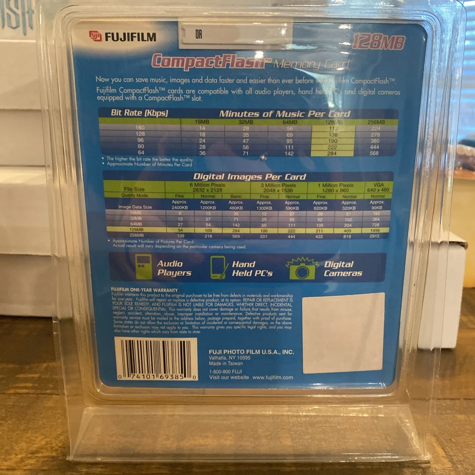 FujiFilm CompactFlash 128MB Memory Card for Audio Players & More! **NEW** - Image 2 of 2