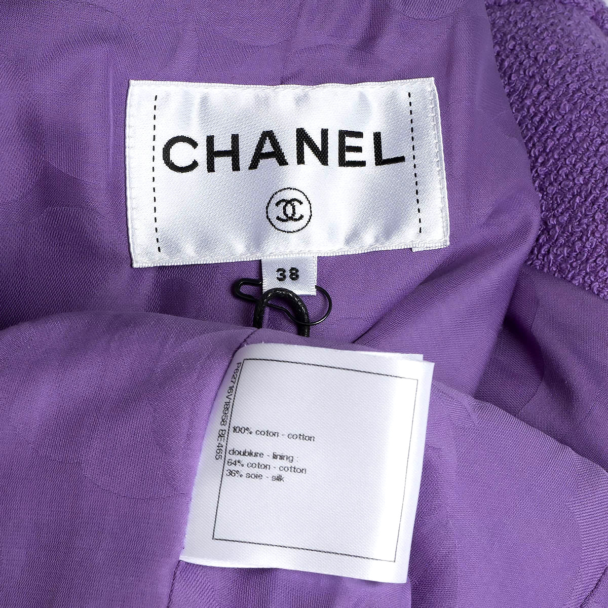 69006 auth CHANEL purple cotton 2020 20C FOUR POC… - image 7