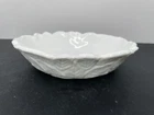 Vintage Milk Glass Bowl Pear Pattern 7” Fruit Trinket Dish
