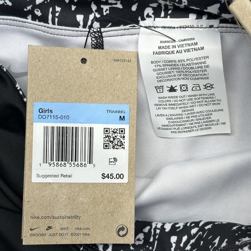NWT Nike DO7115-010 Girls Medium Dri-FIT Icon Clash 2-in-1 Black Training Skirt - Picture 7 of 8