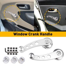 2x Aluminum Us Manual Billet Car Window Crank Handle Winder Truck Pickup Silver