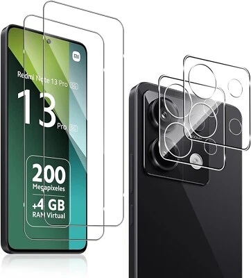2X Schutzglas ( Display + Kamera ) für Xiaomi Redmi Note 13 Pro 5G Panzerfolie