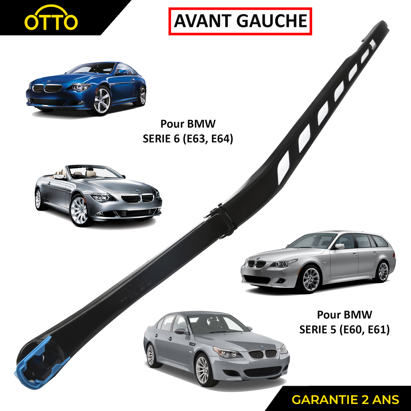 Mécanisme essuie-glace avant gauche 61617198597 en acier renforcé pour E63 E64