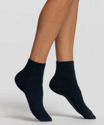 Pompea Pack da 6 Paia Calzini Unisex Alti In Cotone Colore Blu