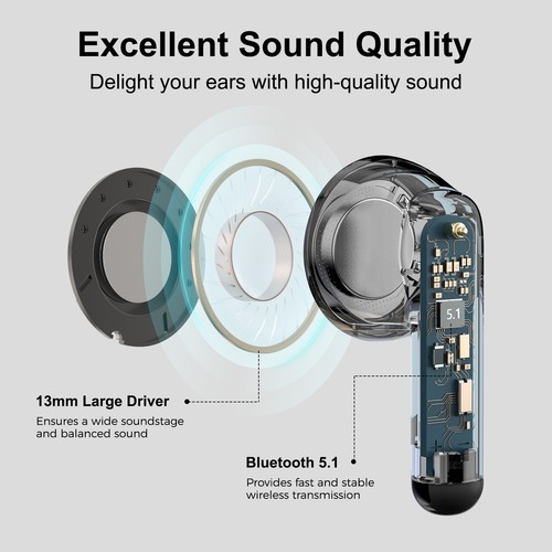 Edifier X2 True Wireless Bluetooth Headphones Earbuds Crystal-Clear Calls, Black - Picture 4 of 8