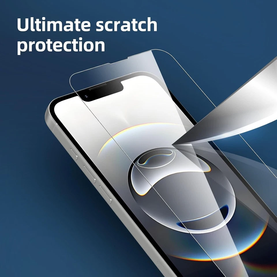 4 Pack Tempered Glass Screen Protector for iPhone 17 16 15 14 13 12 11 XR SE 8 - Image 2 of 4