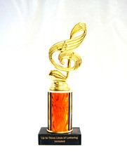 MUSIC TROPHY, MUSIC AWARD MUSIC NOTE 3" FREE LETTERING