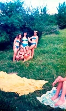 1990s Beach Babe Bikini Pretty Young Woman Retro Vintage Photo