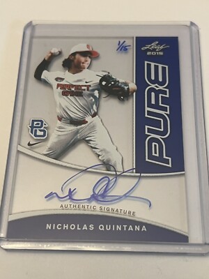 2015 Leaf Perfect Game National Showcase Nick Quintana BluePure Glass Auto #1/15