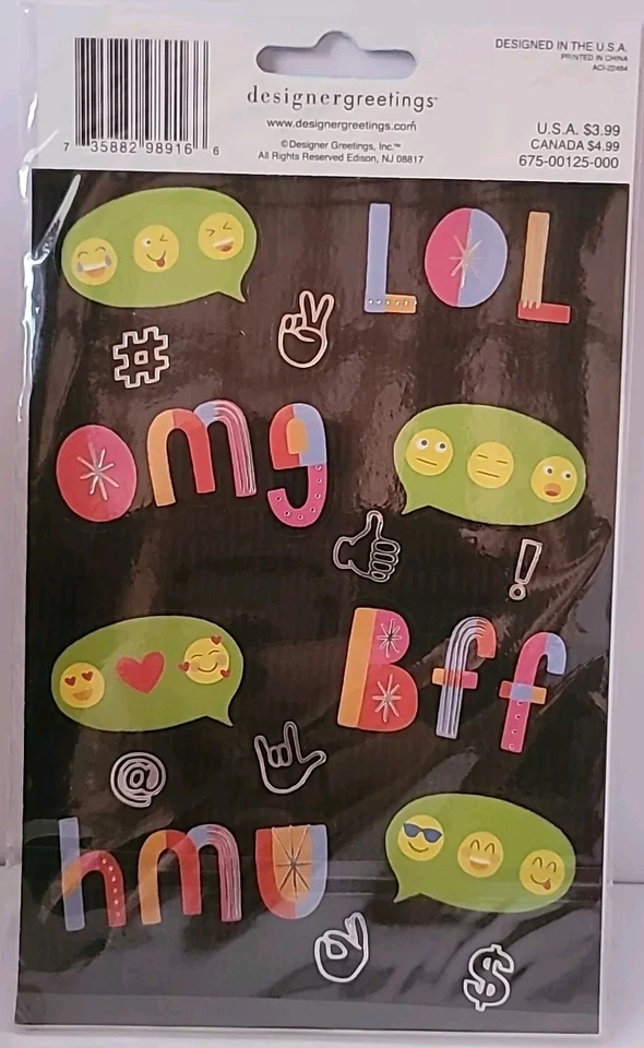 Emogi BFF Themed Stickers Scrapbook Craft Embellish Kids Trending Party Foil NEW - Image 3 of 4