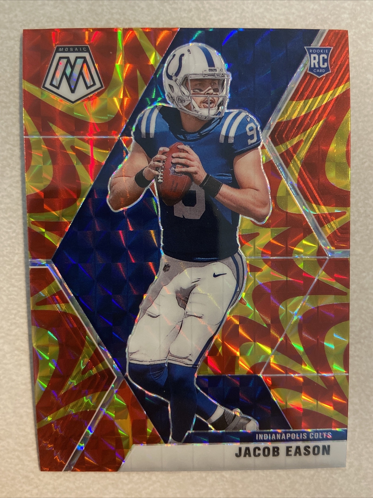 2020 Donruss Mosaic #236 Jacob Eason  Indianapolis Colts Orange Reactive