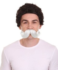 Men's Stylish Moustache Set , White Cosplay Facial Hair, M-1203-WT