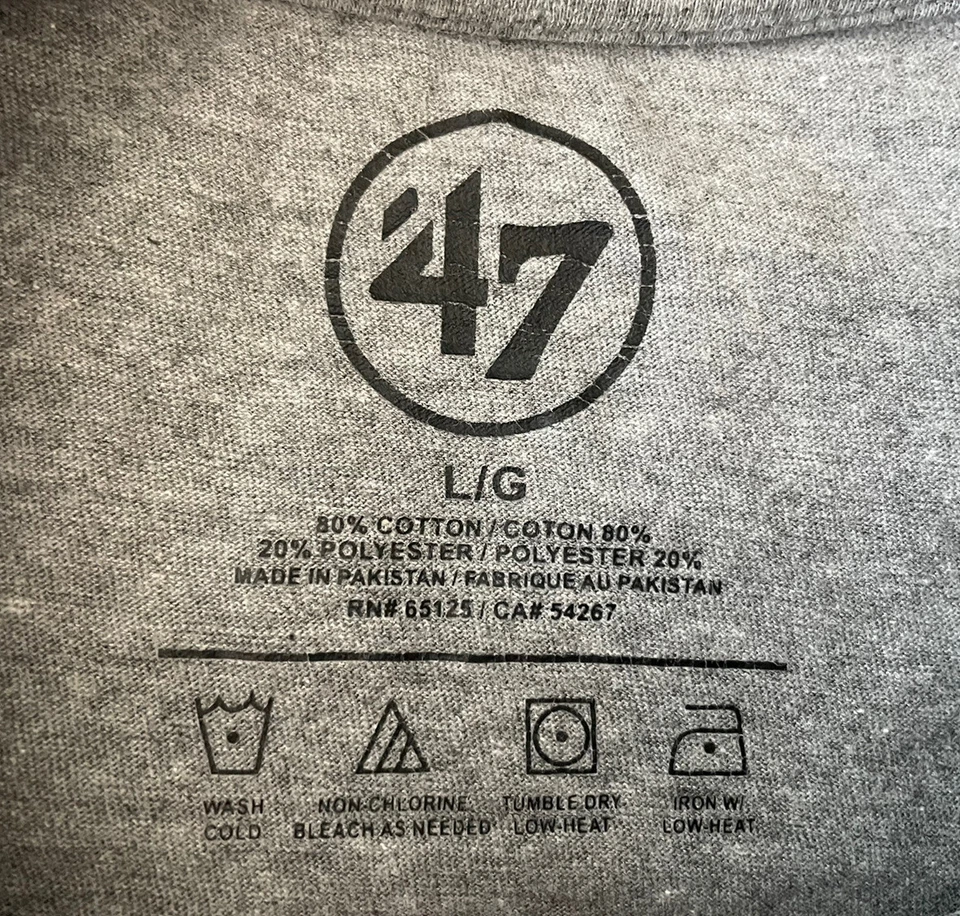 Carolina Panthers Hombres Camiseta Grande Gris 47 Marca Banner NFL L USADA EN EXCELENTE ESTADO Foto 4 de 4