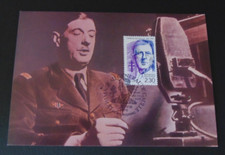 Carte 1er jour 1990 Charles de Gaulle l'appel du 18 juin 1940