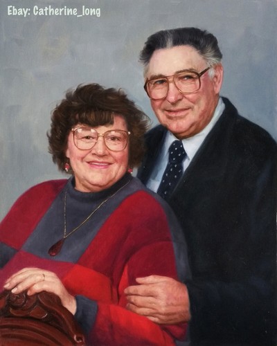 Custom Portrait Oil Painting from Photo, Photo to oil Painting,100% Handmade - Picture 4 of 12