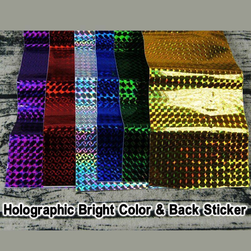 5/10m Holographic Adhesive Film Sticker Flash Tape Lure Making Skin DIY