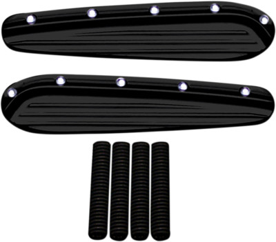 Covingtons Black Dimpled Front Turn Signal Eliminators for 98-13 Harley Touring