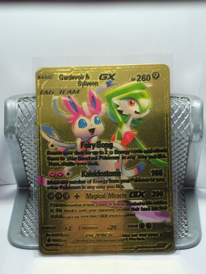 Gardevoir & Sylveon GX 130/234 TAG TEAM Pokemon Gold Foil Fan Art