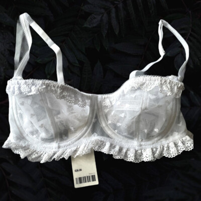 Urban Outfitters Damen-Herzbrecher-Bügel-BH weiß mehrere Größen