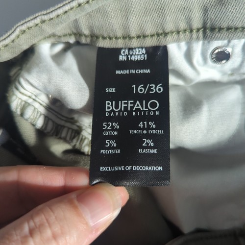 Buffalo David Bitton Havana Green High Rise Stretch Ankle Pants Women's 16 /36" - 第 10/14 張圖片