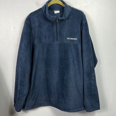 Columbia Blue Quarter Zip Fleece Pullover Jacket XXL