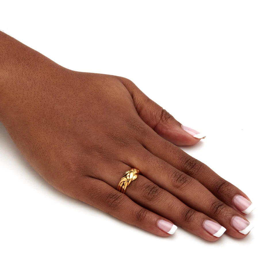 Yellow Gold-Plated Braided Puzzle Ring - Image 4 of 4