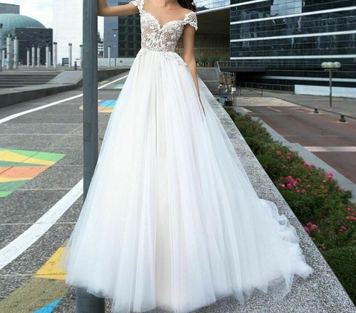 Cap Sleeve Organza Sleeveless Gowns 