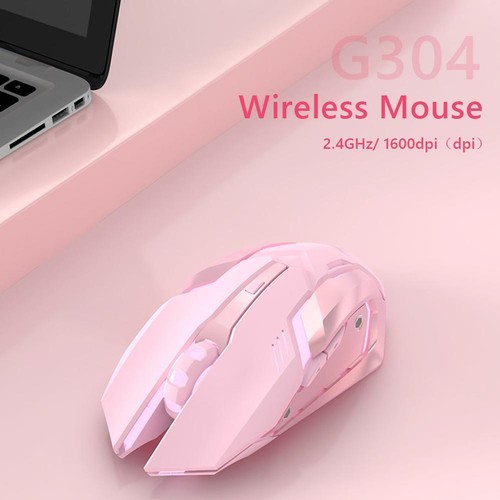 1600 dpi Kabellose wiederaufladbare Maus 2,4 G 600 mAh Spiel-USB-Maus (Rosa) - Bild 8 von 8