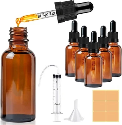 MARKENLOS 5pcs 50ml 30ml Pipettenflasche Apothekerflasche Braunglasflasche Tropfflasche