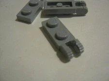 Lego Lot 4 Light Gray 1x2 Plates With Double Locking Fingers, 44302 (028-28)