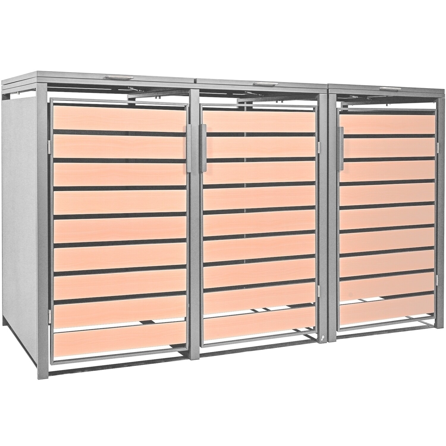 Mülltonnenbox Müllbox 3 Mülltonnenverkleidung Mülltonnenhaus Metall je 240 L - Bild 29 von 35