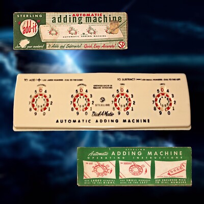 Vintage Sterling Automatic Adding Machine ~ Dial-A-Matic No.565 | eBay