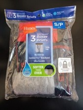 New Hanes 3 Pack Boys SMALL 6-8 Boxer Briefs Long Leg Comfortflex Waistband