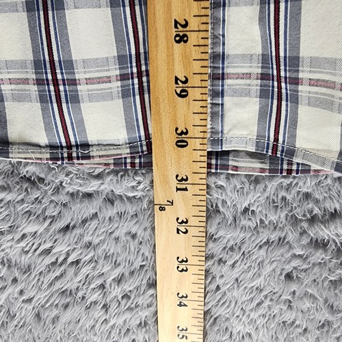 Stetson Hemd Herren Large Burgund Navy Weiß Kariert Langarm Button Down Hemd - Bild 7 von 8