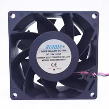 RUNDA RD8038B24M-A 8038 DC24V 0.45A 8CM 2-wire Inverter Cooling Fan