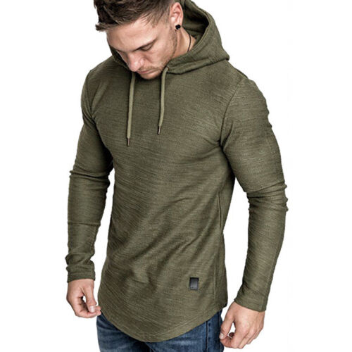Men Pullover Hoodie Sweatshirt Plain Sports Fitness Hooded Coat Tops Autumn - Picture 17 of 17