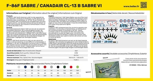 HELLER 80277. F-86F Sabre / Canadair CL-13 B Sabre VI. Bausatz Maßstab 1/72 - Bild 2 von 7