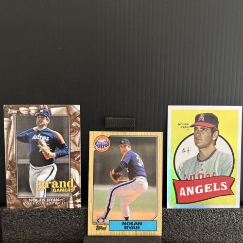 3 Card Lot NOLAN RYAN 1987 Topps 2023 Topps Archives 1969 Foil Grand Gamers - Picture 3 of 13