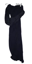Betsy Adam Formal Ball Gown Dress Long Slit Sleeves Navy Blue Womens 10