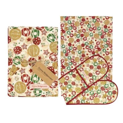 Emma Bridgewater Christmas Biscuits Geschirrtuch & Ofenhandschuh Set 750 x 600 mm