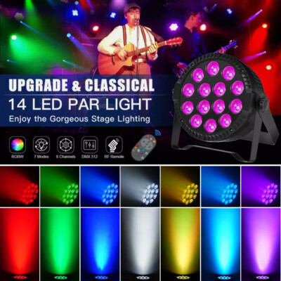 10pc 140W LED Par Can Light DMX RGBW Beam Strobe Stage Effect Lighting Club Show
