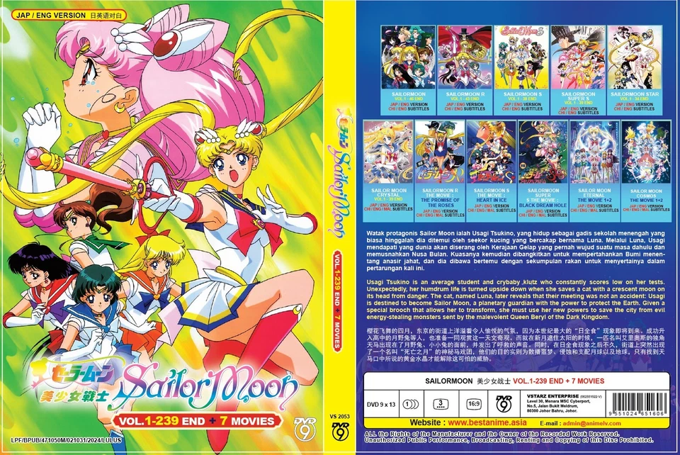 DVD Sailor Moon Vol.1-239 END+7 Movies English Dubbed All Region FREESHIP - Image 3 of 4
