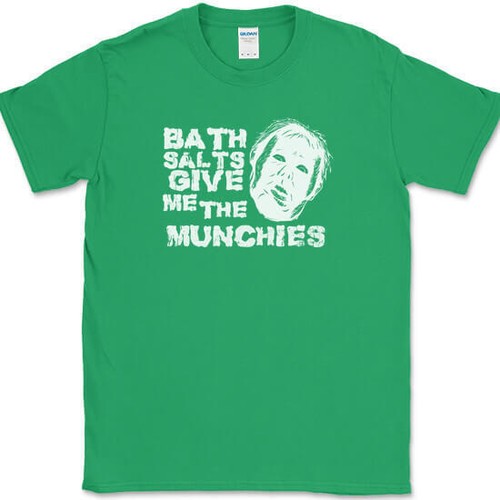 Bath Salts Give Me The Munchies T-Shirt Funny Zombie Face Humor Tee - Picture 7 of 10