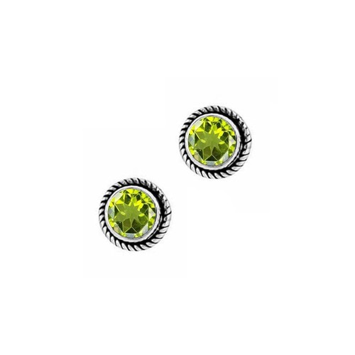 Tachuelas de peridoto boho para mujer de plata de ley 925 hechas a mano joyas de piedra de nacimiento - Imagen 3 de 3